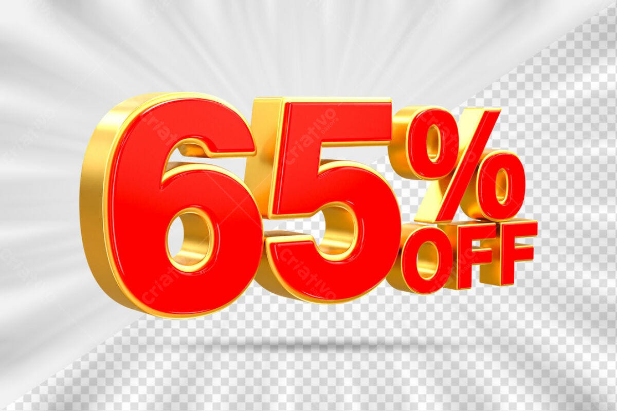 Banner 65% OFF PSD Editável