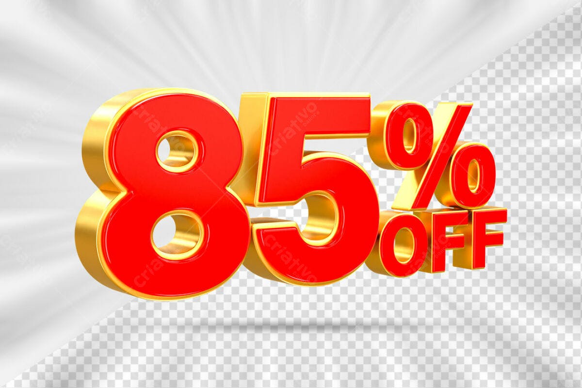 Design de Número 85% OFF PSD Editável