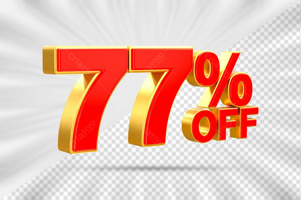 Kit de Descontos 77% OFF PSD Editável