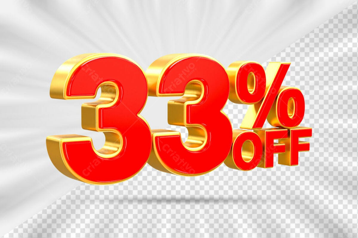 Design de Número 33% OFF PSD Editável
