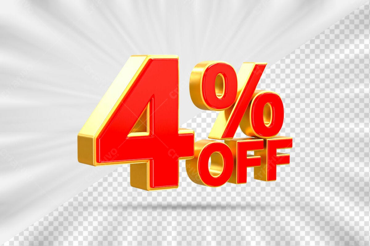 Design 4% Off PSD Editável para Promoções