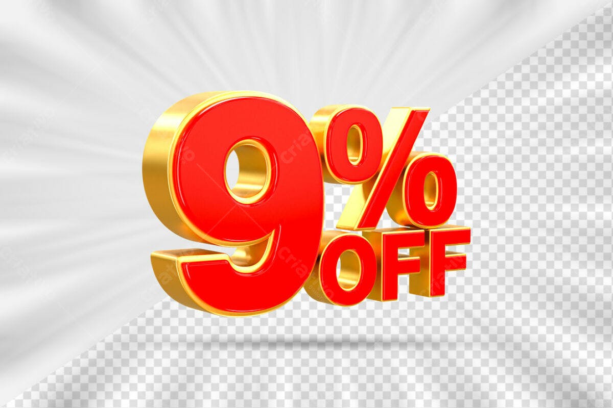 Design de Oferta 9% OFF PSD Editável