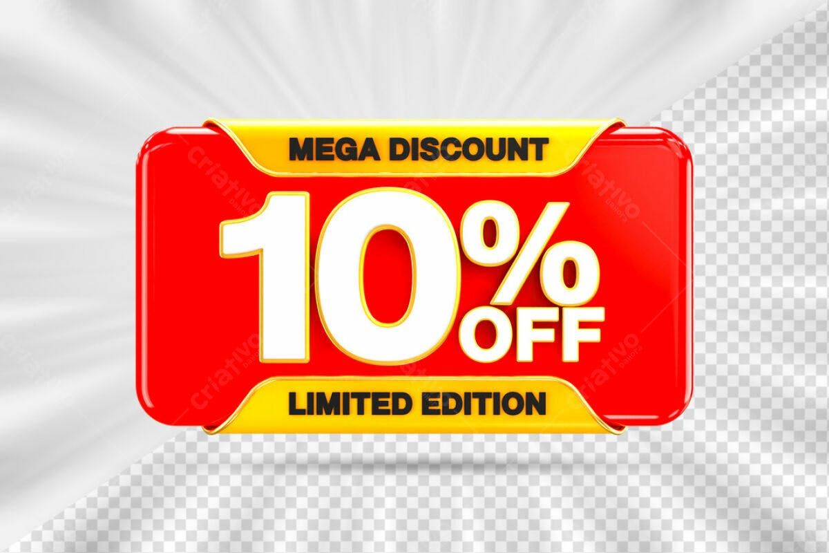 Banner de Desconto 10% OFF PSD Editável