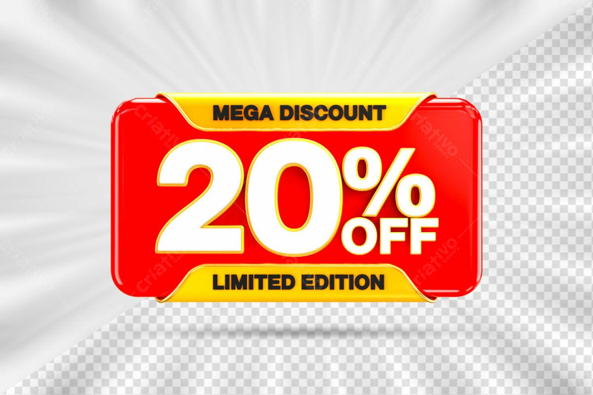 Banner Desconto 20% PSD Editável