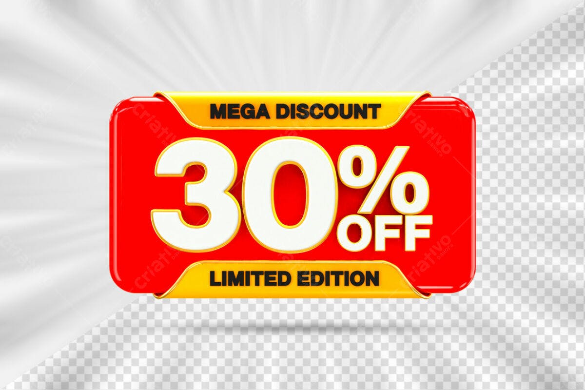 Banner 30% OFF Mega Desconto PSD Editável