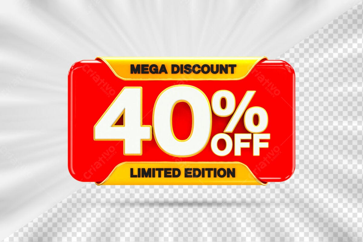 Banner de Desconto 40% OFF PSD Editável