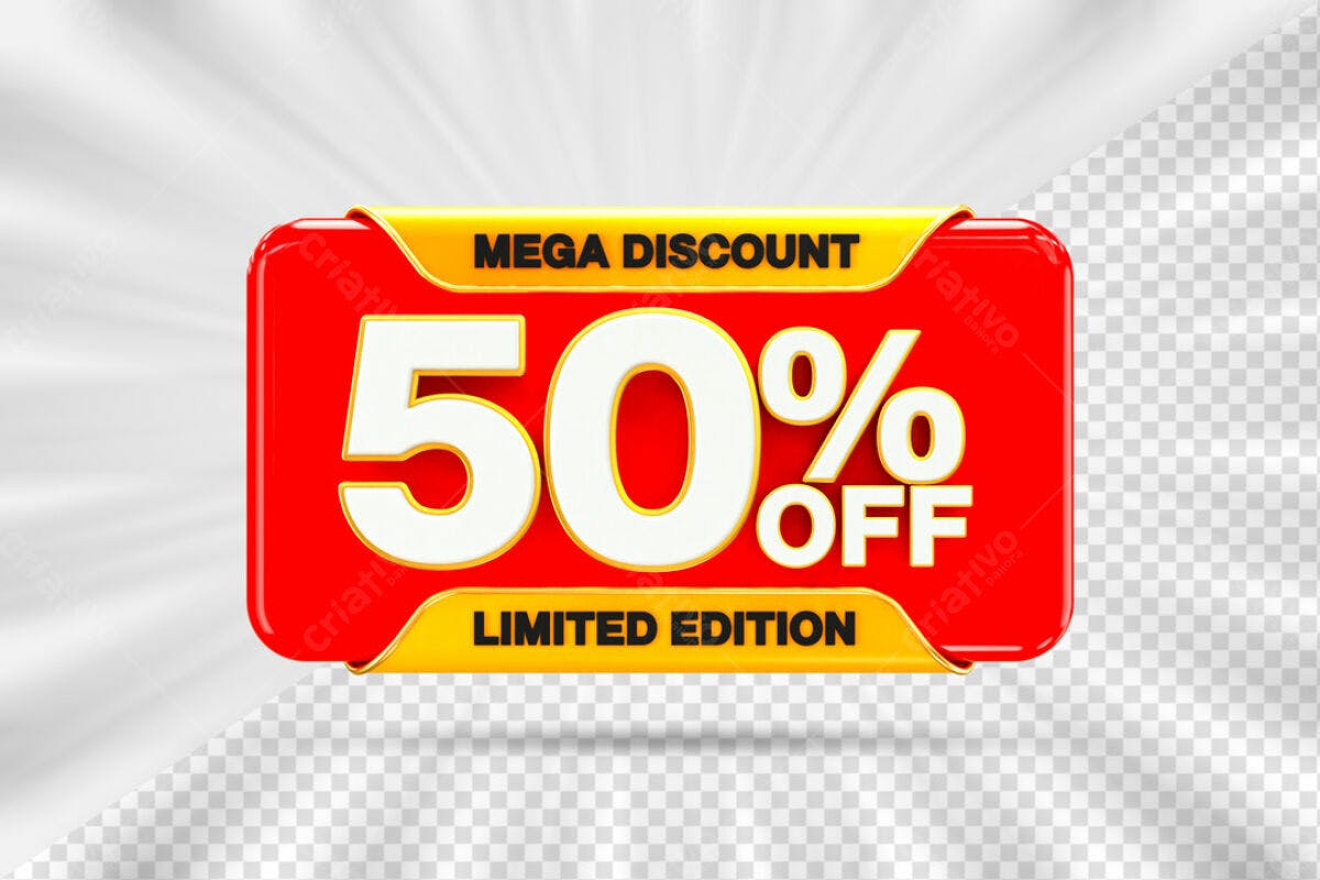 Banner 50% OFF Edição Limitada PSD Editável