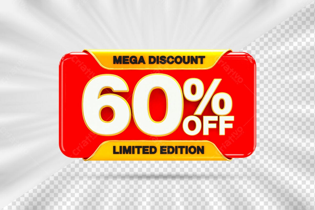 Banner Mega Desconto 60% OFF PSD Editável
