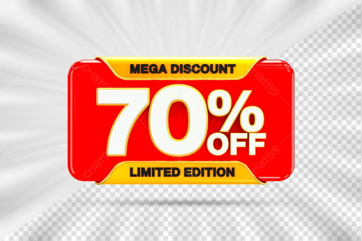 Banner 70% OFF - Mega Desconto PSD Editável
