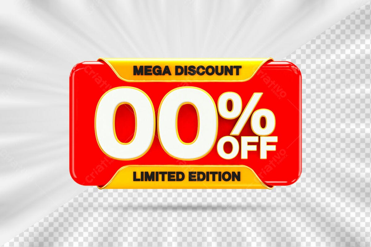 Banner Mega Desconto 00% OFF PSD Editável