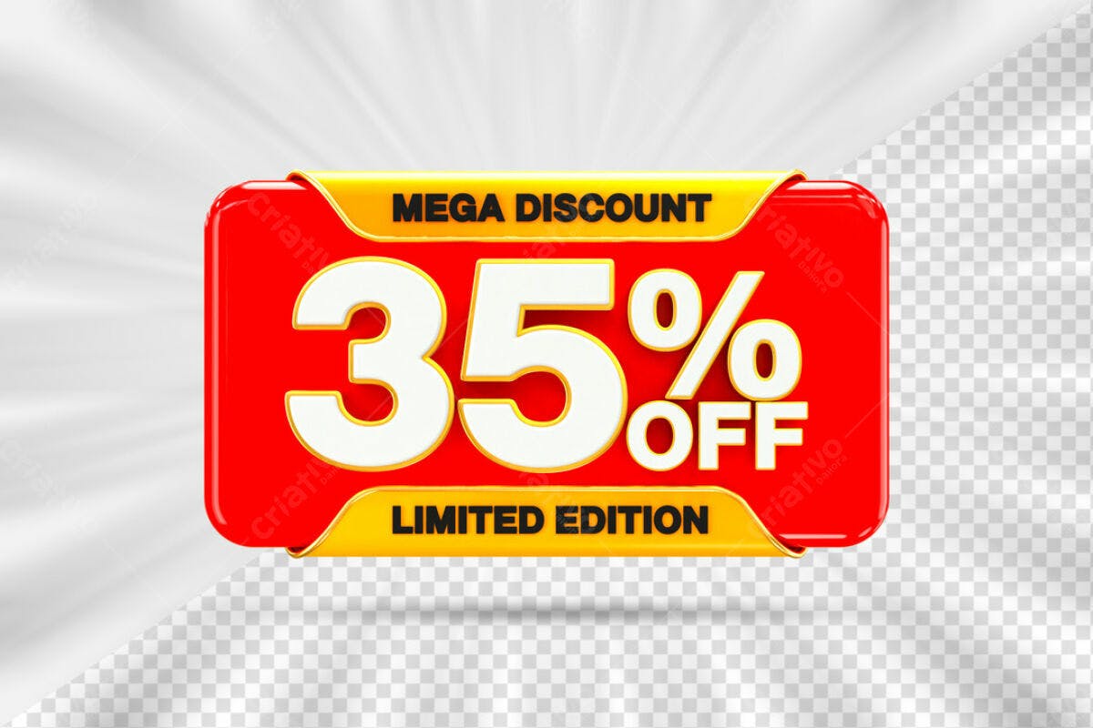 Banner Desconto 35% OFF PSD Editável