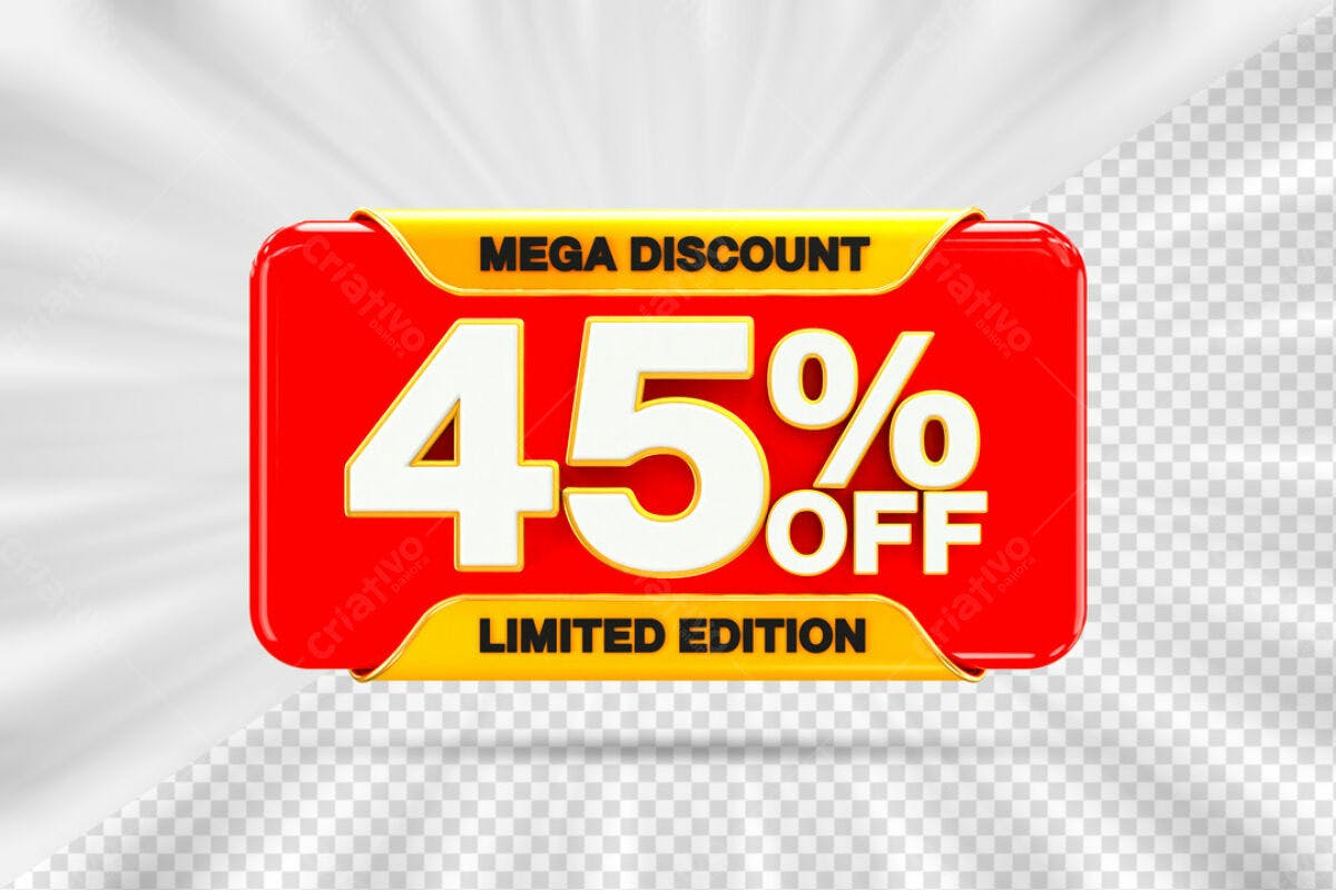 Banner de Desconto 45% OFF PSD Editável