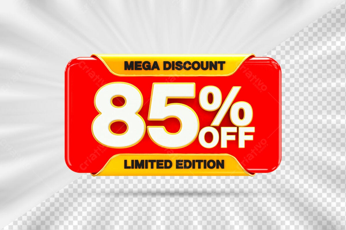 Banner Mega Desconto 85% OFF PSD Editável