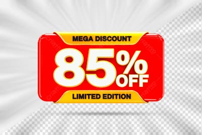 3. Discount Sale Tags 3D Number Concept Discount Promotion Sale