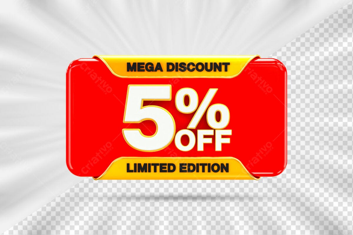 Banner 5% Off Edição Limitada PSD Editável