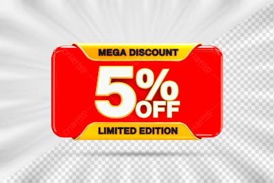 3. Discount Sale Tags 3D Number Concept Discount Promotion Sale