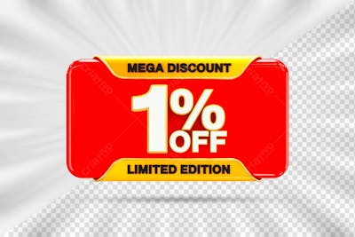 3. Discount Sale Tags 3D Number Concept Discount Promotion Sale