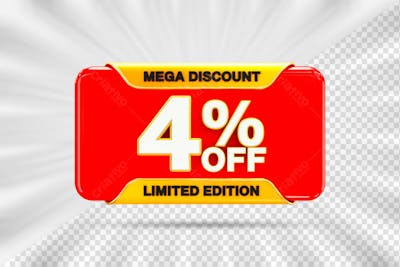 3. Discount Sale Tags 3D Number Concept Discount Promotion Sale