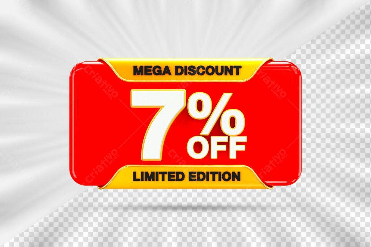 Banner 7% OFF Edição Limitada PSD Editável