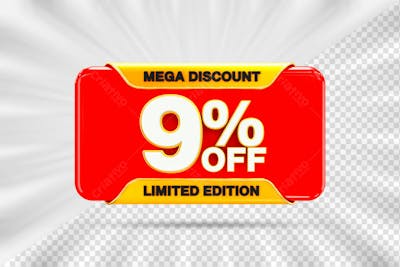 3. Discount Sale Tags 3D Number Concept Discount Promotion Sale
