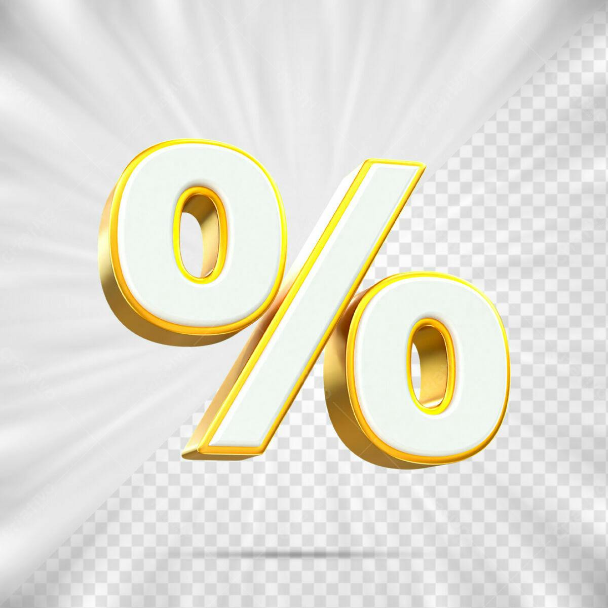 Símbolo de Porcentagem 3D PSD Editável