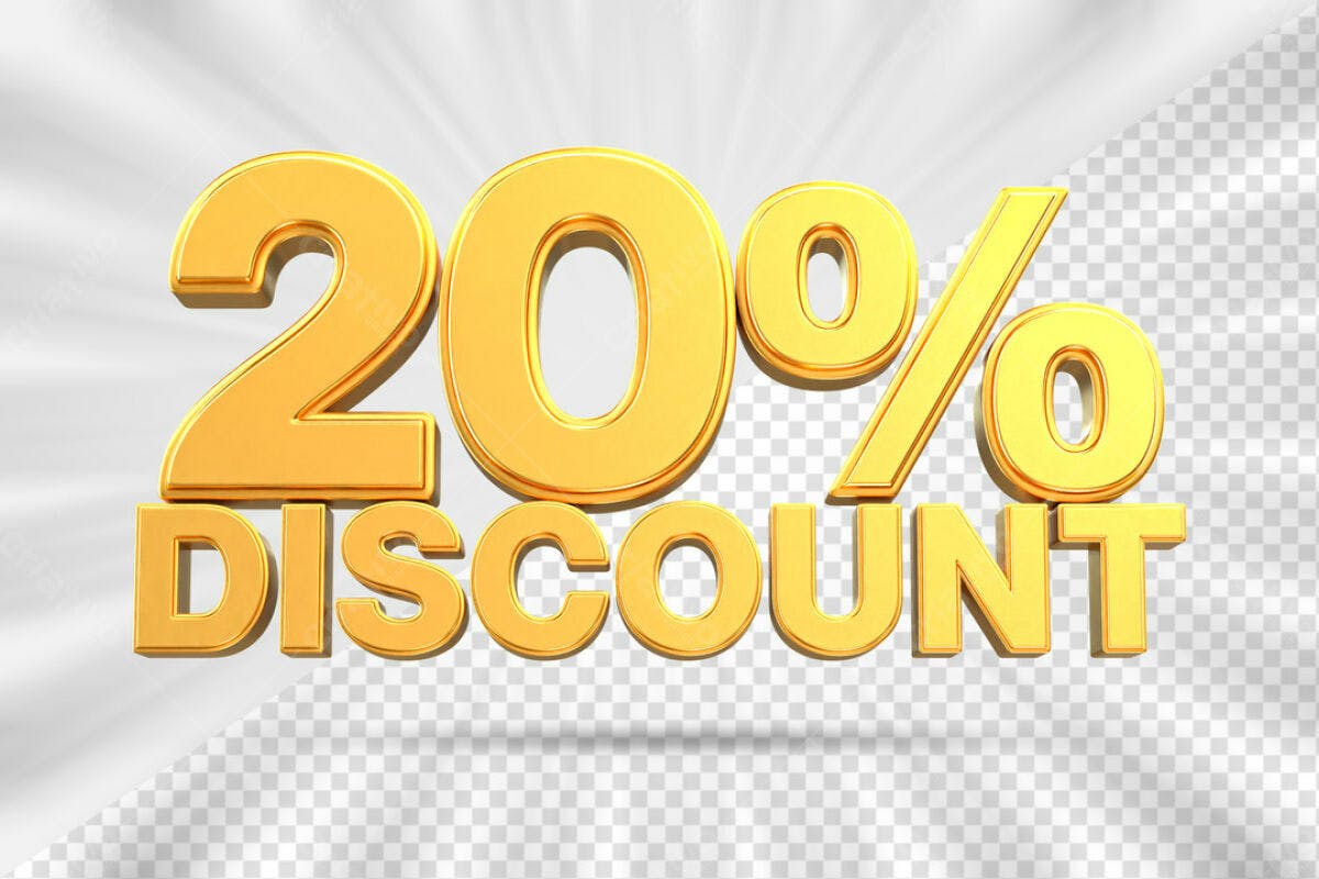 Banner 20% Desconto PSD Editável