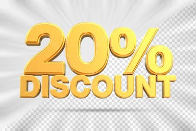 3. Discount Sale Tags 3D Number Concept Discount Promotion Sale