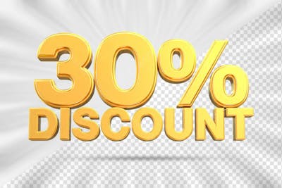 3. Discount Sale Tags 3D Number Concept Discount Promotion Sale