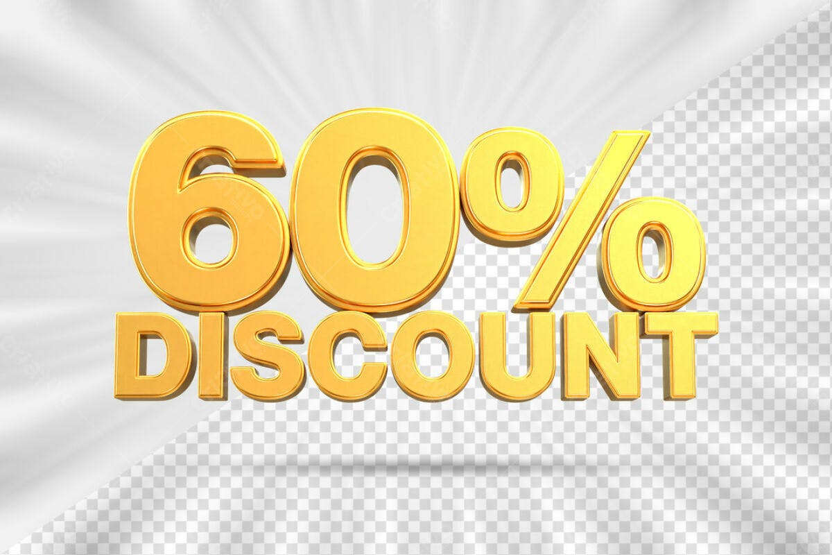 Banner 60% Desconto PSD Editável