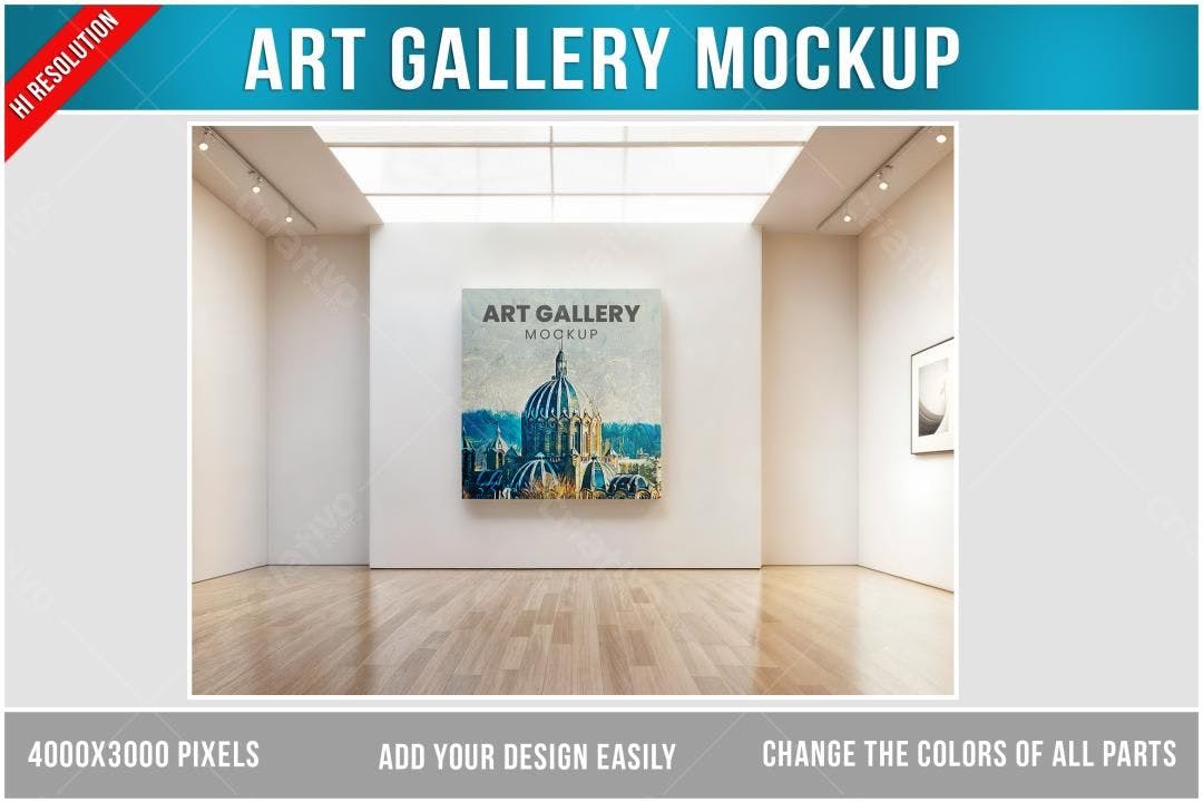 Mockup de Quadro em Galeria de Arte Moderna
