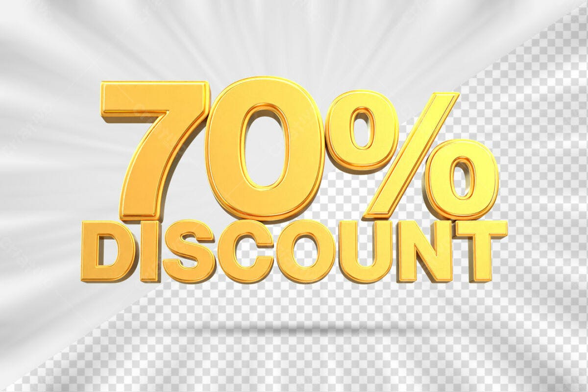 Banner 70% Desconto PSD Editável