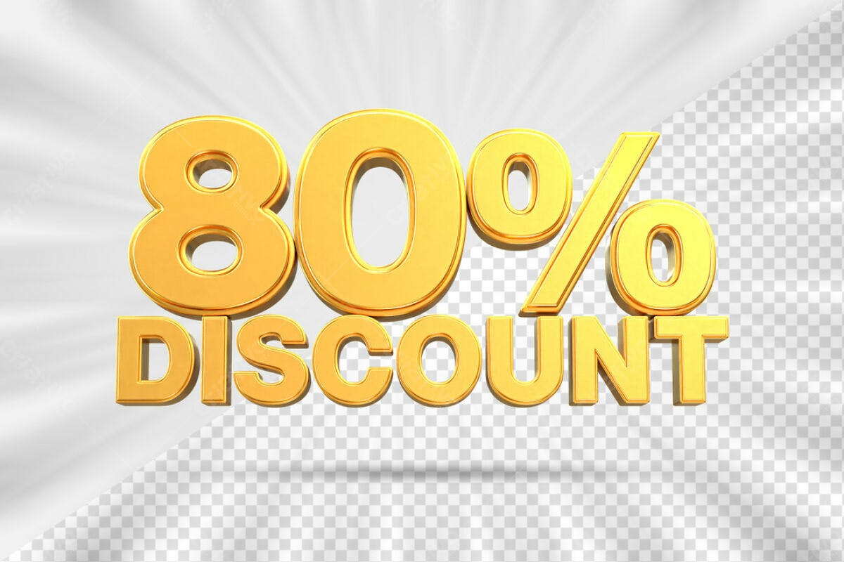 Kit de Promoção 80% Desconto PSD Editável