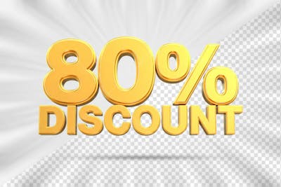 3. Discount Sale Tags 3D Number Concept Discount Promotion Sale