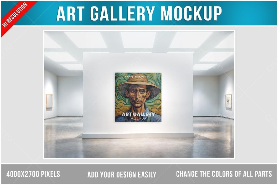 Mockup de Quadro em Galeria de Arte Moderna