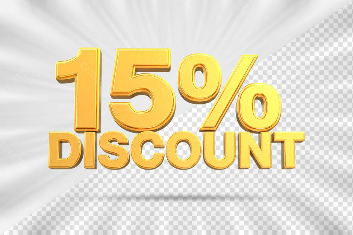 Kit de Promoção 15% Desconto PSD Editável