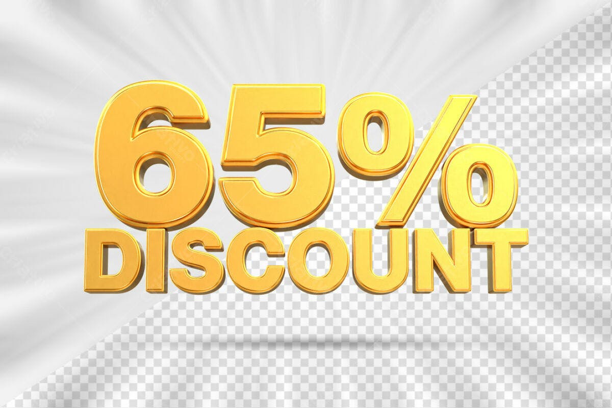 Banner 65% Desconto PSD Editável