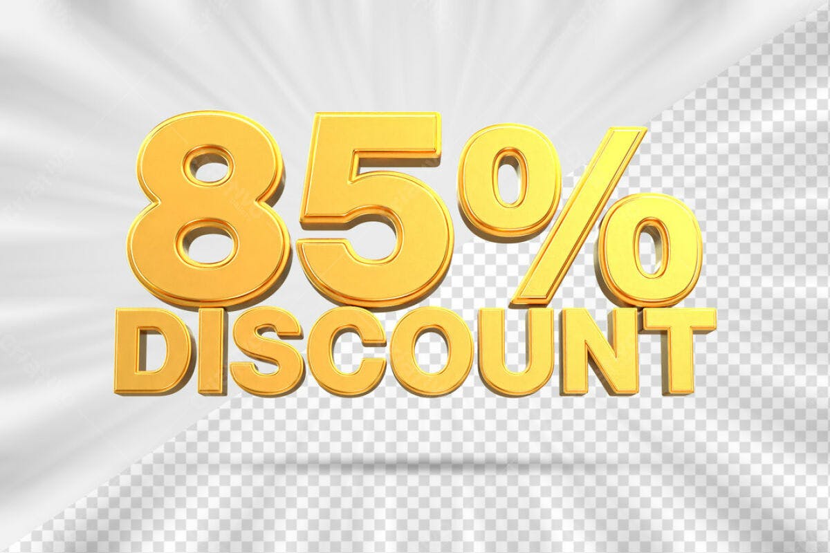 Recurso Gráfico 85% Desconto PSD Editável