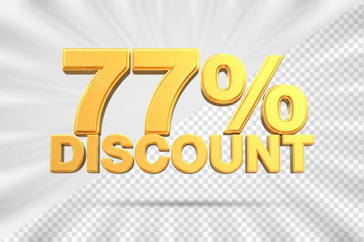 Kit de Texto 77% Desconto PSD Editável