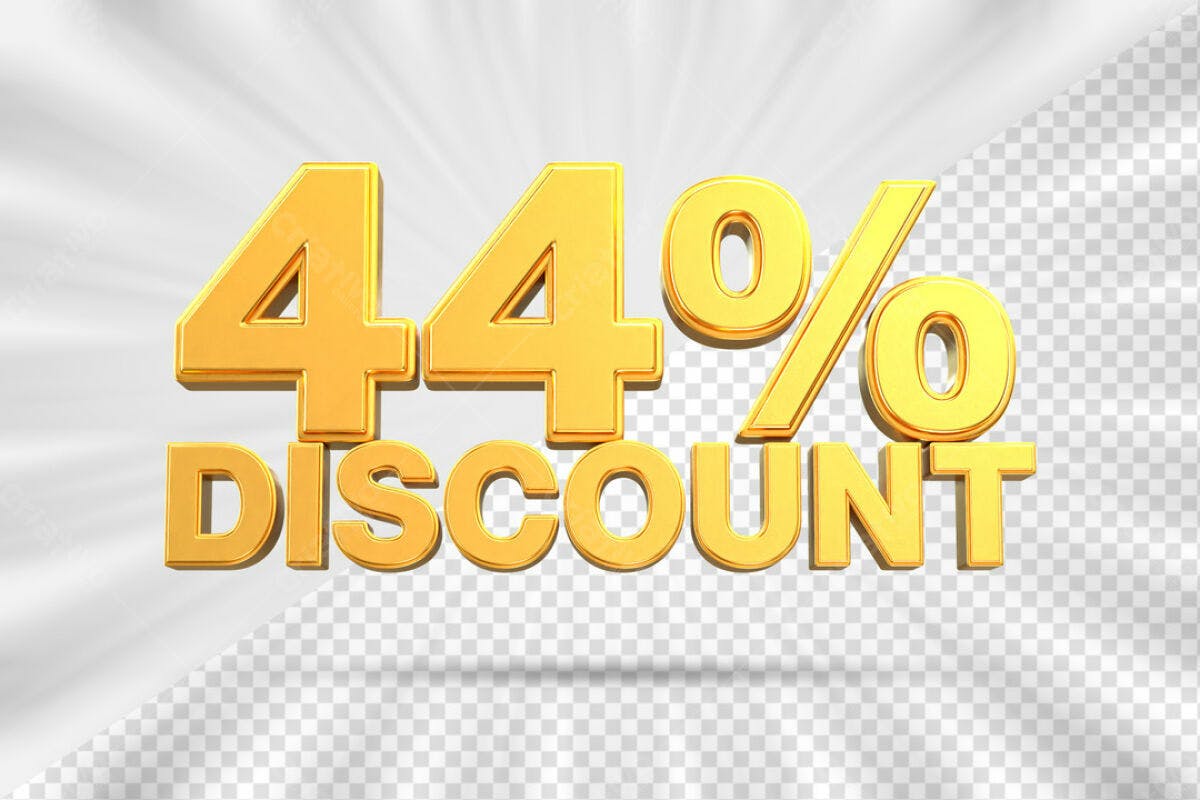 Design de Desconto 44% PSD Editável