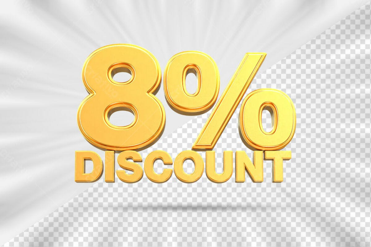 Banner 8% Desconto PSD Editável