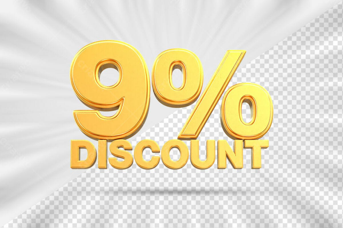 Banner 9% Desconto PSD Editável