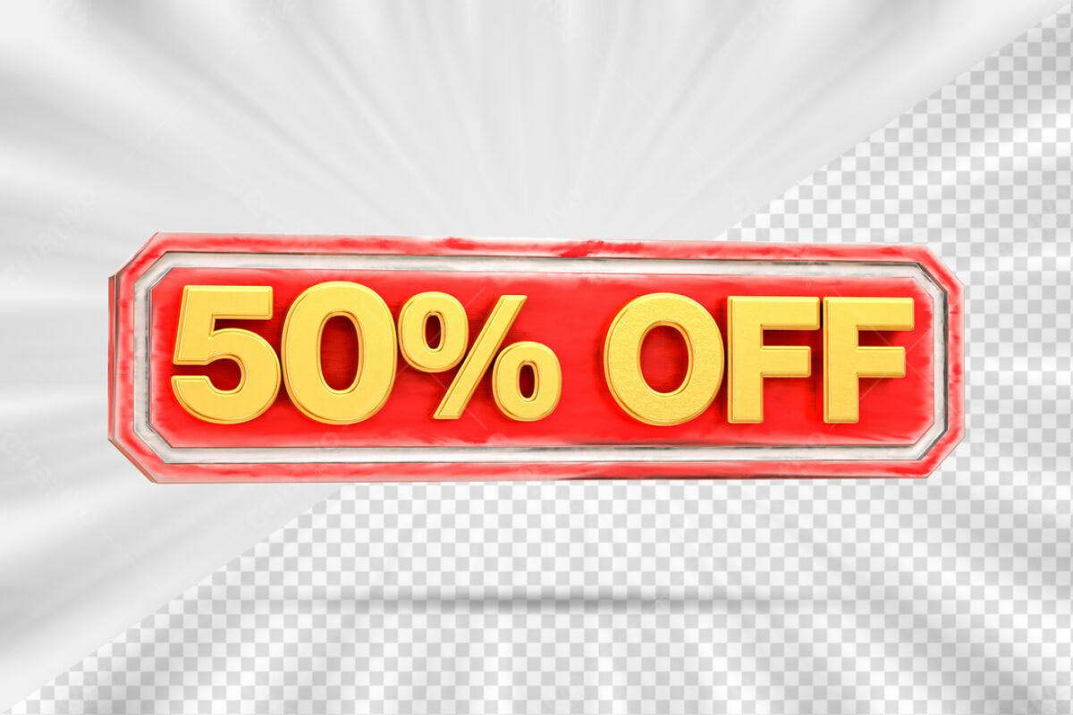 Banner 50% OFF PSD Editável