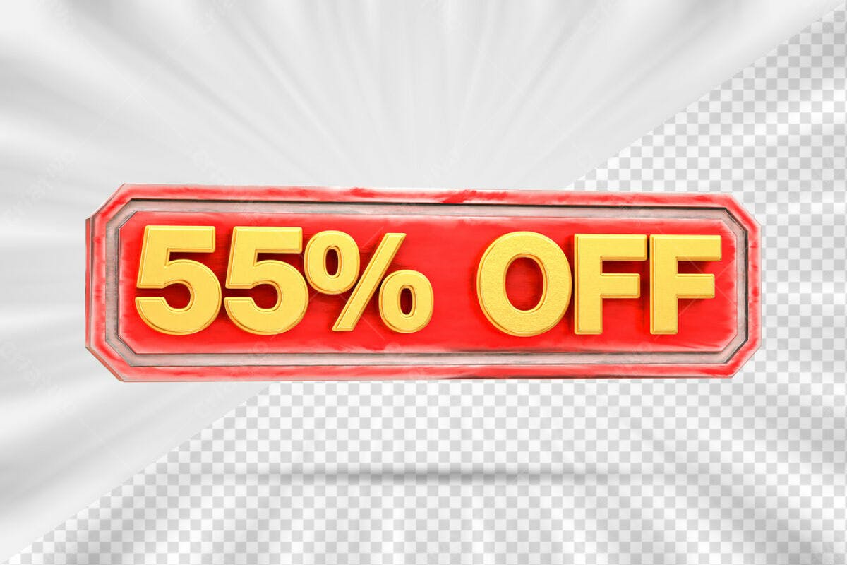 Banner 55% OFF PSD Editável