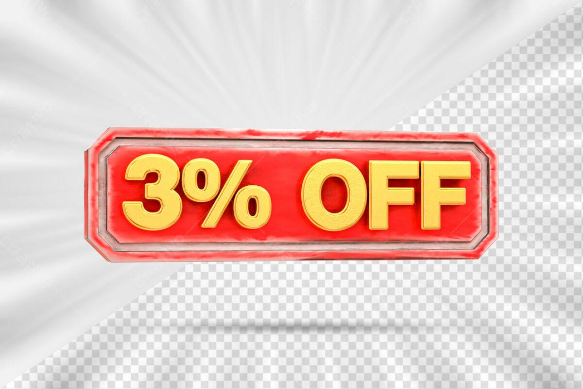 Banner 3% OFF PSD Editável