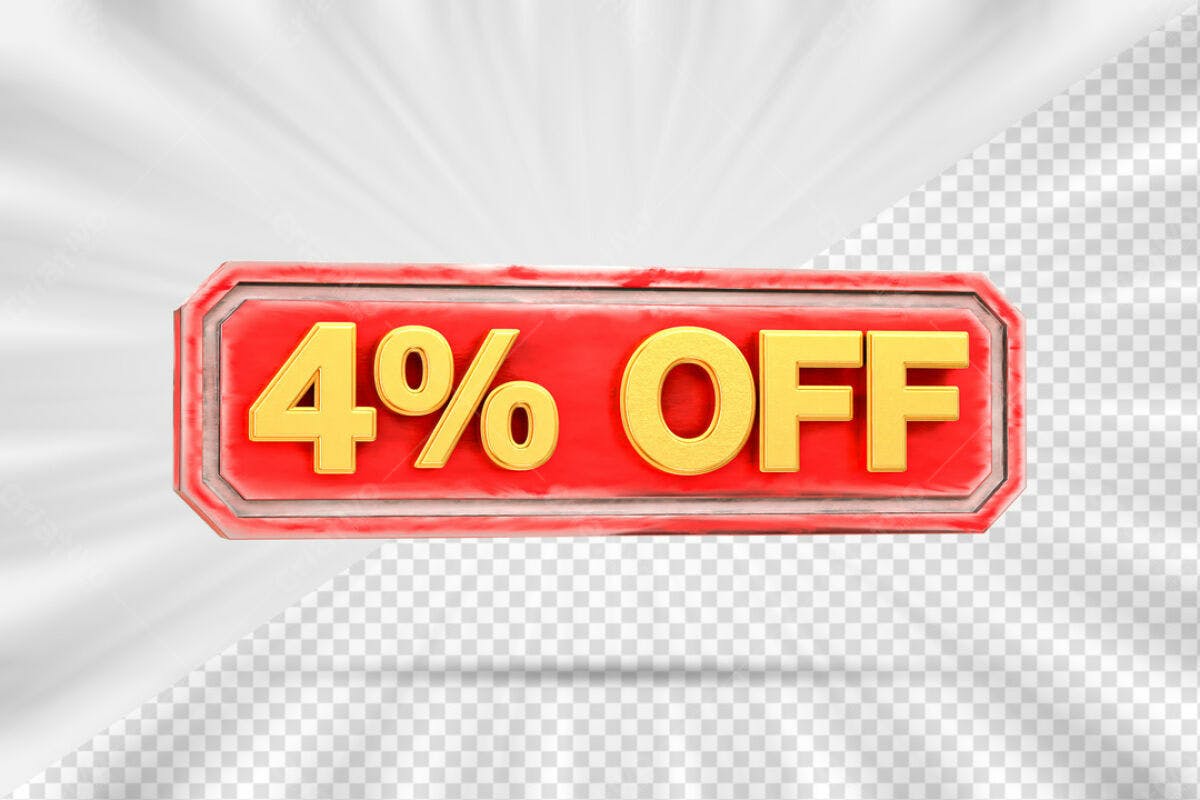 Banner 4% OFF PSD Editável