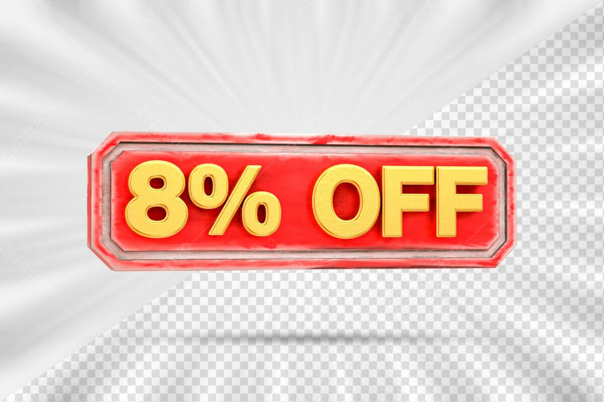 Banner 8% OFF PSD Editável
