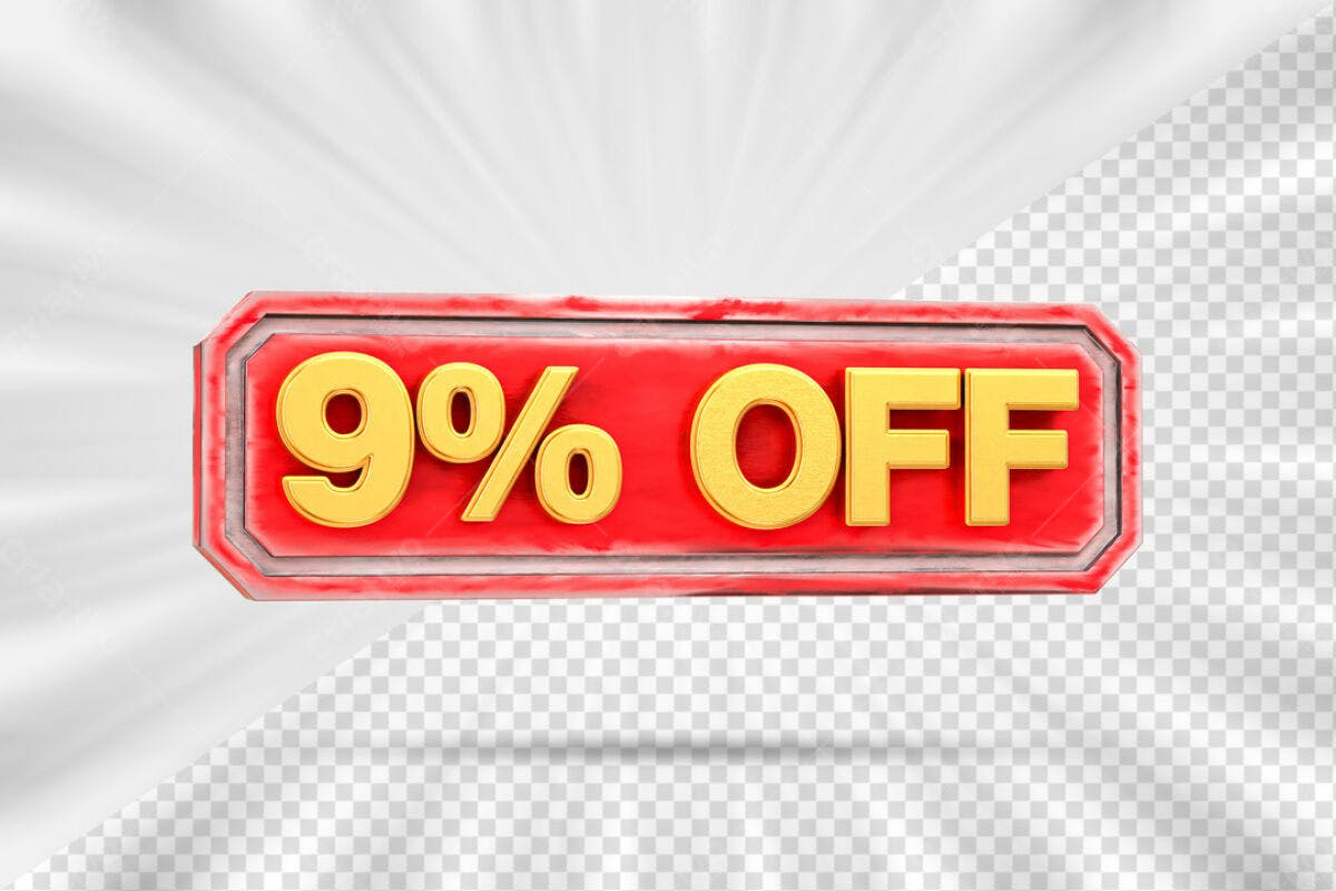 Banner 9% OFF PSD Editável