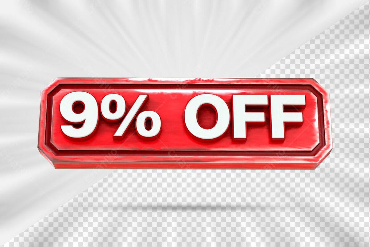 Banner 9% OFF PSD Editável