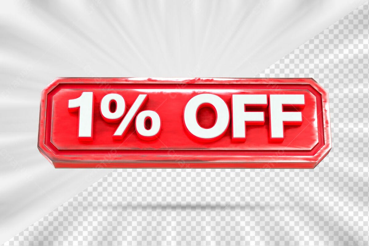 Banner 1% OFF PSD Editável