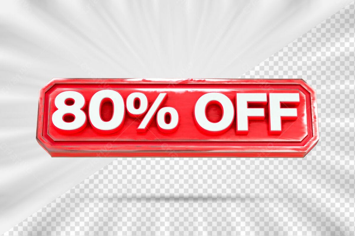 Banner 80% OFF PSD Editável
